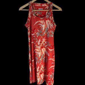 Columbia Orange Floral Chill Print Tank Dress Sz S
